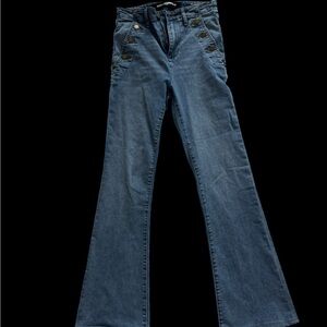 Vintage Karl Lagerfeld Button Denim Flare Jeans